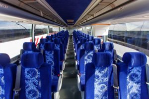 Inside of Via Adventures coach bus.