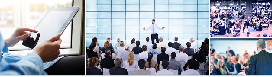 services-corporate Collage of corporate events and conferences.