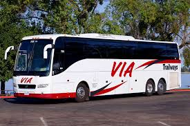 A Via Adventures coach bus.
