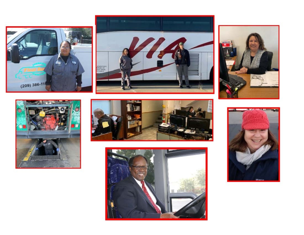 Collage of Via Adventures employees.