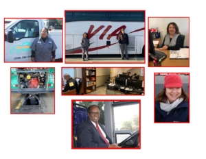 Collage of Via Adventures employees.