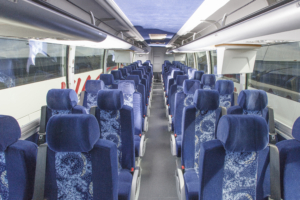 Inside of Via Adventures coach bus.