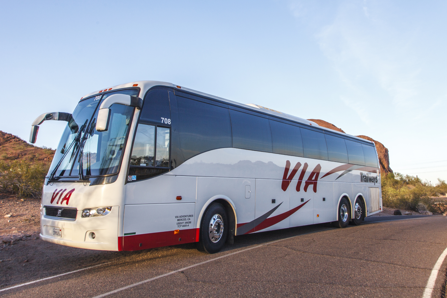 large charter bus exterior