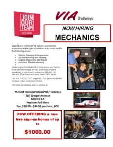 Via Adventures job posting for a mechanic.